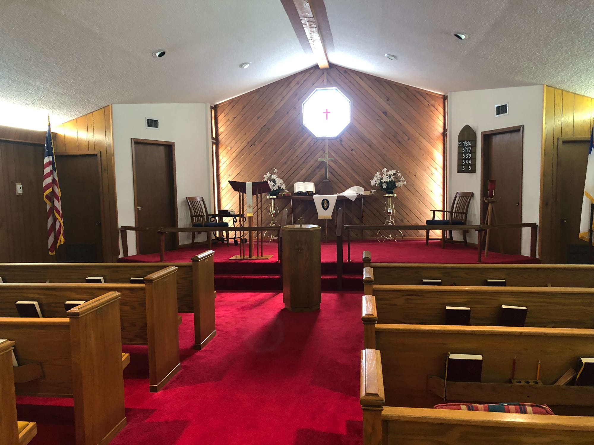 The sanctuary at Redeemer Lutheran Church